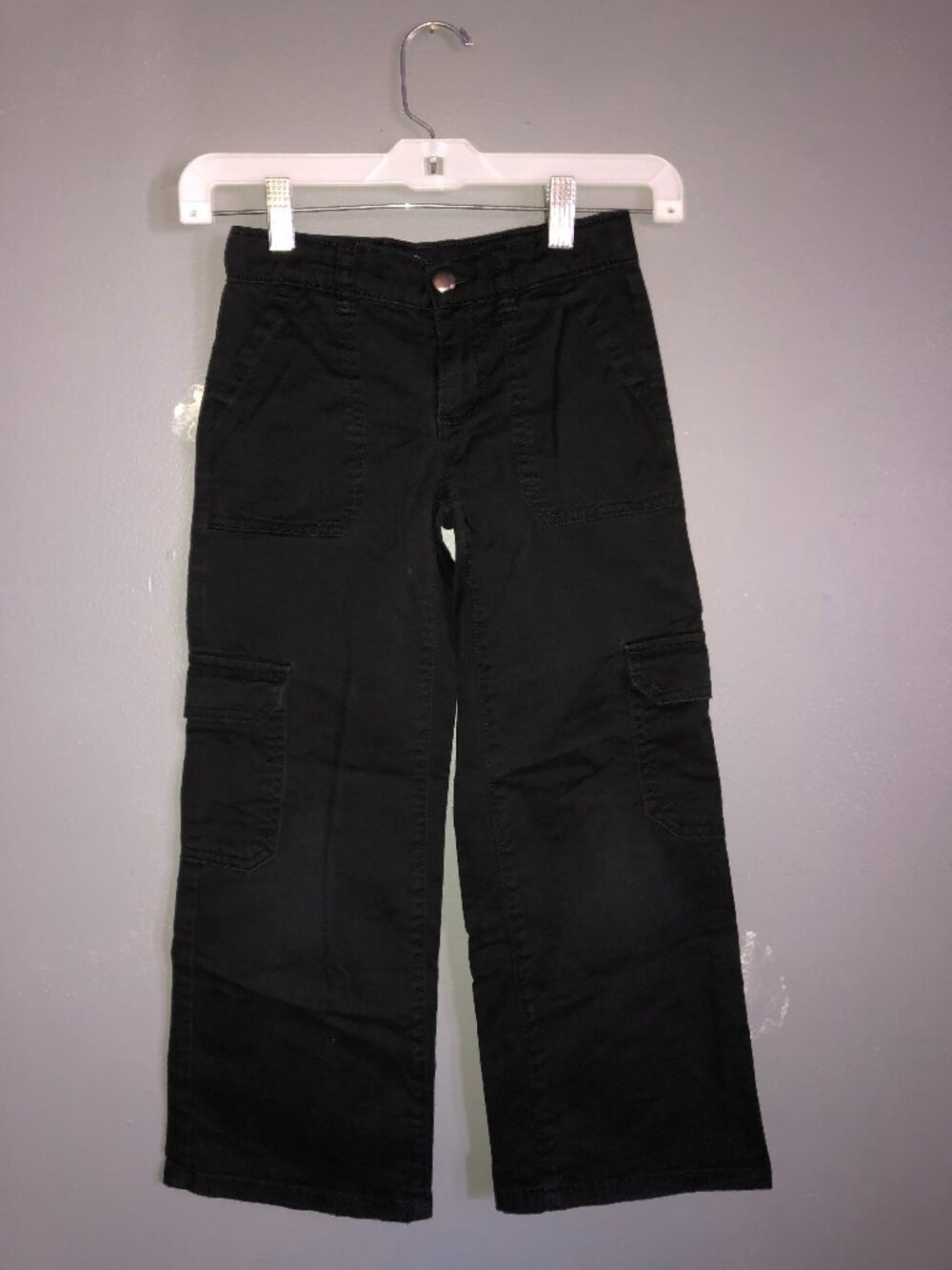 Wonder Nation Girls Black Cargo Pants Small Kids Size 7